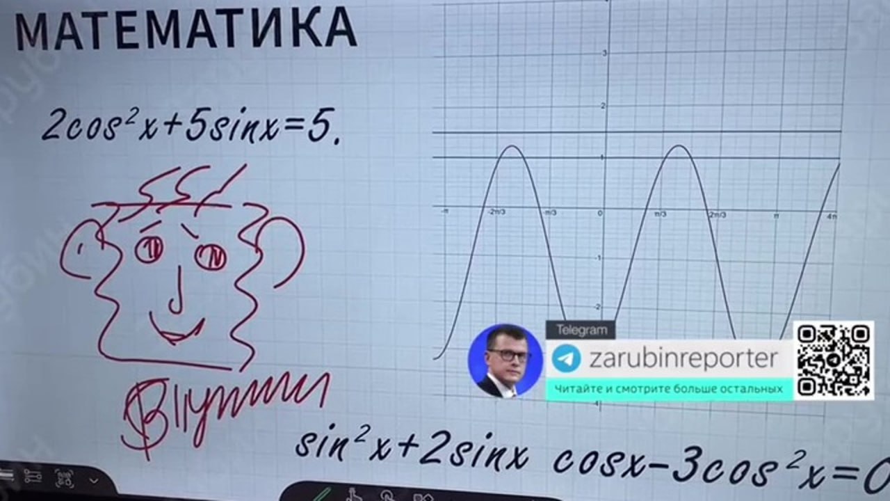 Путин нарисовал кота на школьной доске