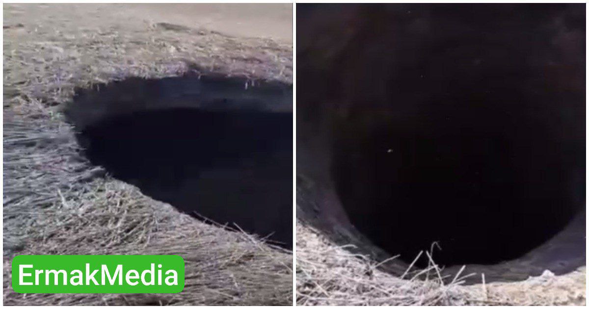 Портал в преисподнюю посреди поля 