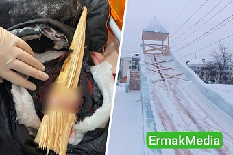 На Урале ребенок напоролся на огромную щепу на горке