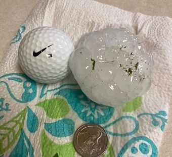 В Техасе выпал огромнейший град  