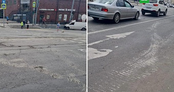 В Ростове-на-Дону военная техника «Вагнера» повредила дорогу