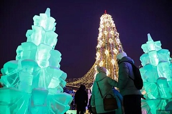 Открытие ледяного городка в Екатеринбурге 