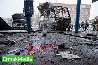 Обстрел Донецка в новогоднюю ночь